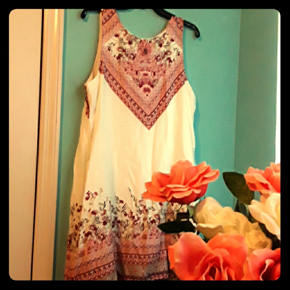 A floral and patterned dress